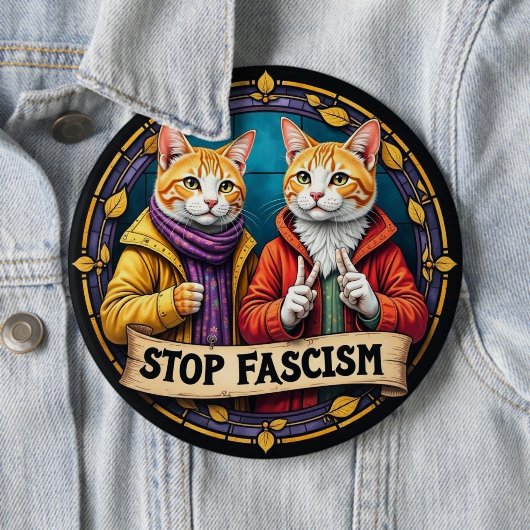 Stop het fascisme in Amerika Ronde Button 6,0 Cm (In situ)