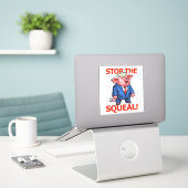 Stop het gekrijs sticker (Laptop op bureau)