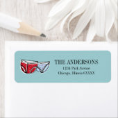 Stop het Gelieerd in het het adresetiket van de Sa Etiket (Insitu)