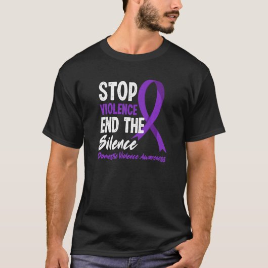Stop het geweld einde stilte binnenlandse geweldda t-shirt (Voorkant)