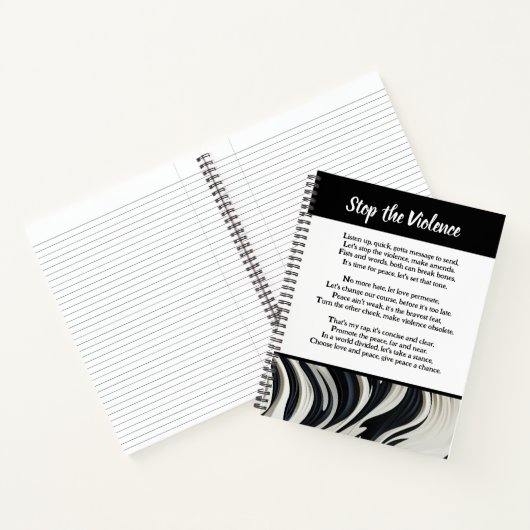 Stop het Geweld Gedicht Notitieboek (Binnen)
