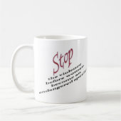 Stop het geweld koffiemok (Links)