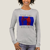 "Stop het geweld" Red Blue Black War Graphic Tri-Blend Shirt (Voorkant)