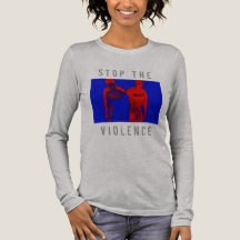 "Stop het geweld" Red Blue Black War Graphic