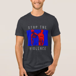 "Stop het geweld" Red Blue Black War Graphic Tri-Blend Shirt