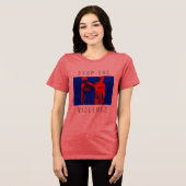 "Stop het geweld" Red Blue Black War Graphic Tri-Blend Shirt (Voorkant volledig)
