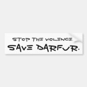 Stop het geweld, red Darfoer. Bumpersticker (Voorkant)