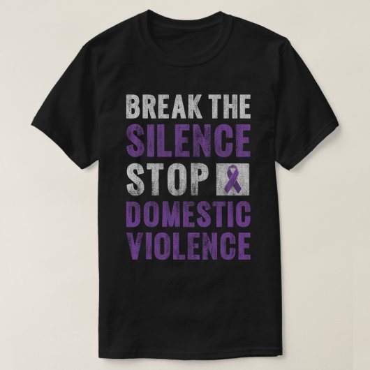 Stop het geweld Stop de stilte bij huiselijk gewel T-shirt (Design voorkant)