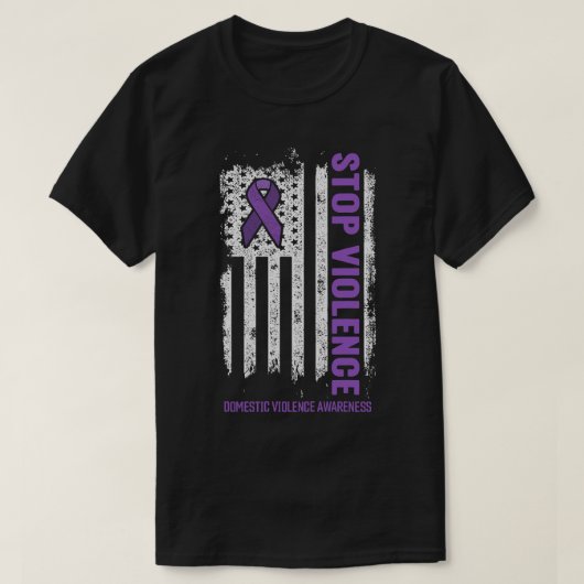 Stop het geweld Stop de stilte bij huiselijk gewel T-shirt (Design voorkant)