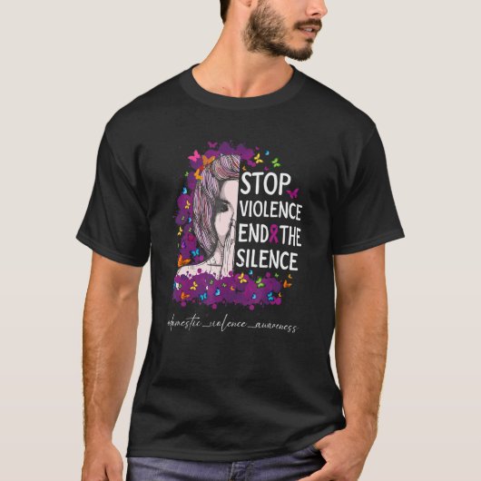 Stop het geweld Stop stilte bij huiselijk geweld i T-shirt (Voorkant)