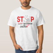 Stop het geweld tegen vrouwen en kinderen T-shirt; T-shirt (Voorkant)
