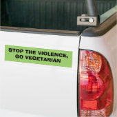 STOP HET GEWELD, WORD VEGETARIËR BUMPERSTICKER (Op Truck)
