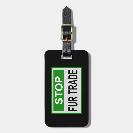 Stop het groene handelsteken van Fur Bagagelabel (Voorkant verticaal)