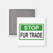 Stop het groene handelsteken van Fur Magneet (Voorkant / Achterkant)