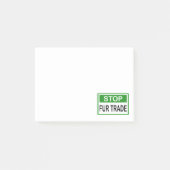 Stop het groene handelsteken van Fur Post-it® Notes (Voorkant)