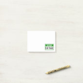 Stop het groene handelsteken van Fur Post-it® Notes (Op bureau)