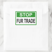 Stop het groene handelsteken van Fur Rechthoekige Sticker (Tas)