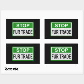 Stop het groene handelsteken van Fur Rechthoekige Sticker (Vel)