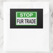 Stop het groene handelsteken van Fur Rechthoekige Sticker (Tas)