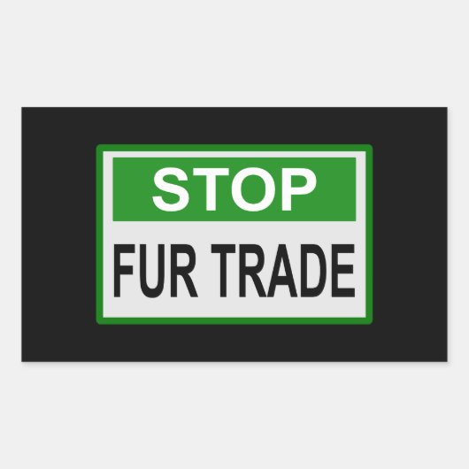 Stop het groene handelsteken van Fur Rechthoekige Sticker (Voorkant)