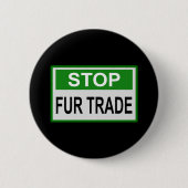 Stop het groene handelsteken van Fur Ronde Button 5,7 Cm (Voorkant)
