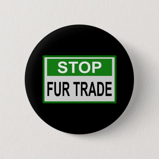 Stop het groene handelsteken van Fur Ronde Button 5,7 Cm (Voorkant)