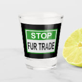 Stop het groene handelsteken van Fur Shot Glas (Voorkant)