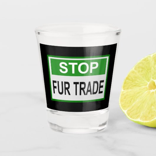 Stop het groene handelsteken van Fur Shot Glas (Voorkant)