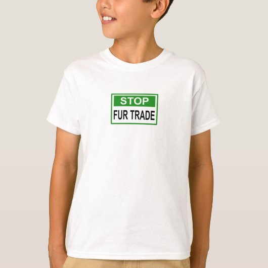 Stop het groene handelsteken van Fur T-shirt (Voorkant)