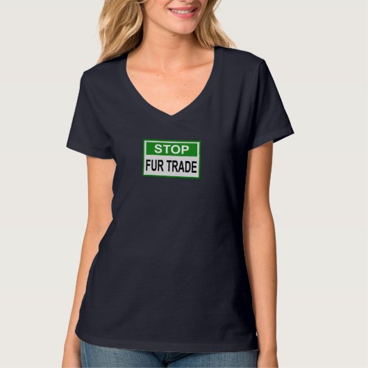 Stop het groene handelsteken van Fur T-shirt (Voorkant)