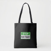 Stop het groene handelsteken van Fur Tote Bag (Voorkant)