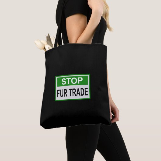 Stop het groene handelsteken van Fur Tote Bag (Dichtbij)