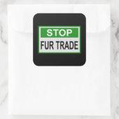 Stop het groene handelsteken van Fur Vierkante Sticker (Tas)