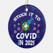 Stop het in Covid in 2021 keramisch Ornament (Links)