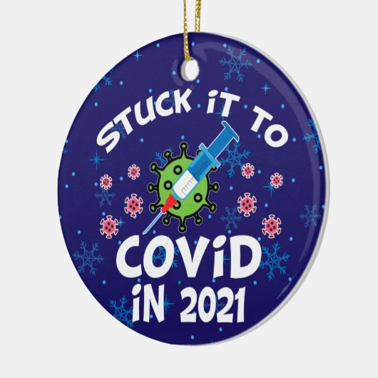 Stop het in Covid in 2021 keramisch Ornament (Links)