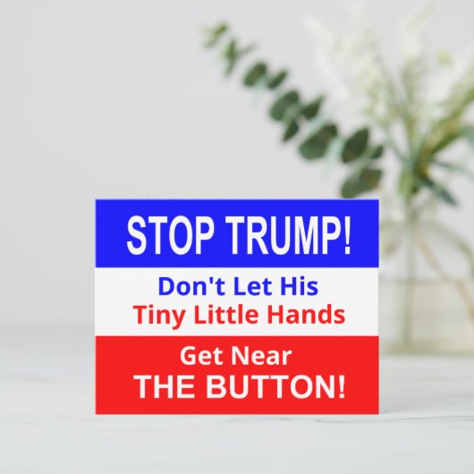 Stop het kleine Briefkaart kleine handjes van TRUM (Staand voorkant)