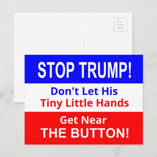 Stop het kleine Briefkaart kleine handjes van TRUM (Voorkant / Achterkant)