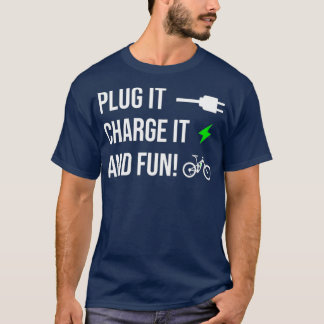 Stop het Laad het leuke Ontwerp voor EBike-fietser T-shirt