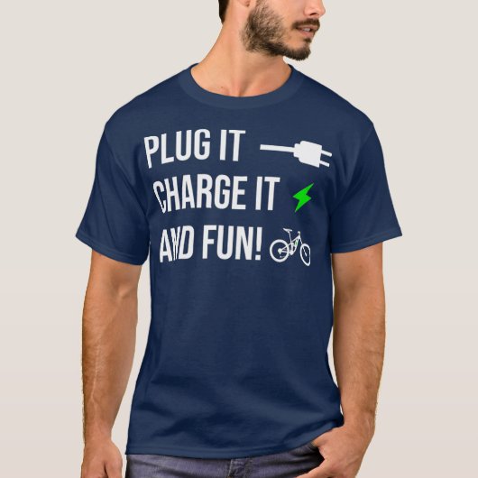 Stop het Laad het leuke Ontwerp voor EBike-fietser T-shirt (Voorkant)