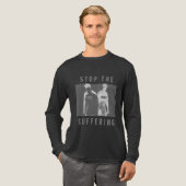 Stop het lijden Black Grey White War Graphic Tri-Blend Shirt (Voorkant)