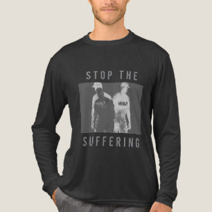 Stop het lijden Black Grey White War Graphic Tri-Blend Shirt