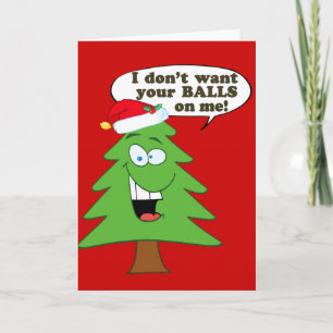 Stop het misbruik van kerstbomen feestdagen kaart