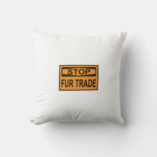 Stop het oranje van het Handelsbord Fur Kussen