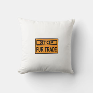 Stop het oranje van het Handelsbord Fur Kussen