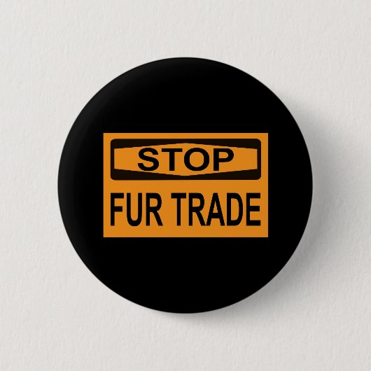 Stop het oranje van het Handelsbord Fur Ronde Button 5,7 Cm (Voorkant)