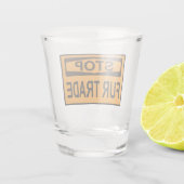 Stop het oranje van het Handelsbord Fur Shot Glas (Achterkant)