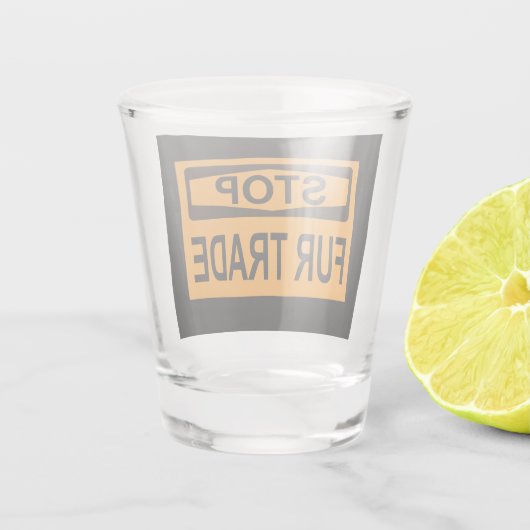 Stop het oranje van het Handelsbord Fur Shot Glas (Achterkant)