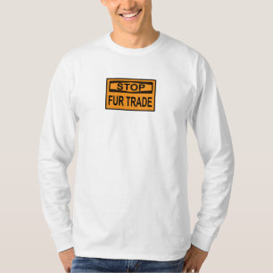 Stop het oranje van het Handelsbord Fur T-shirt