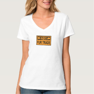 Stop het oranje van het Handelsbord Fur T-shirt