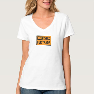 Stop het oranje van het Handelsbord Fur T-shirt